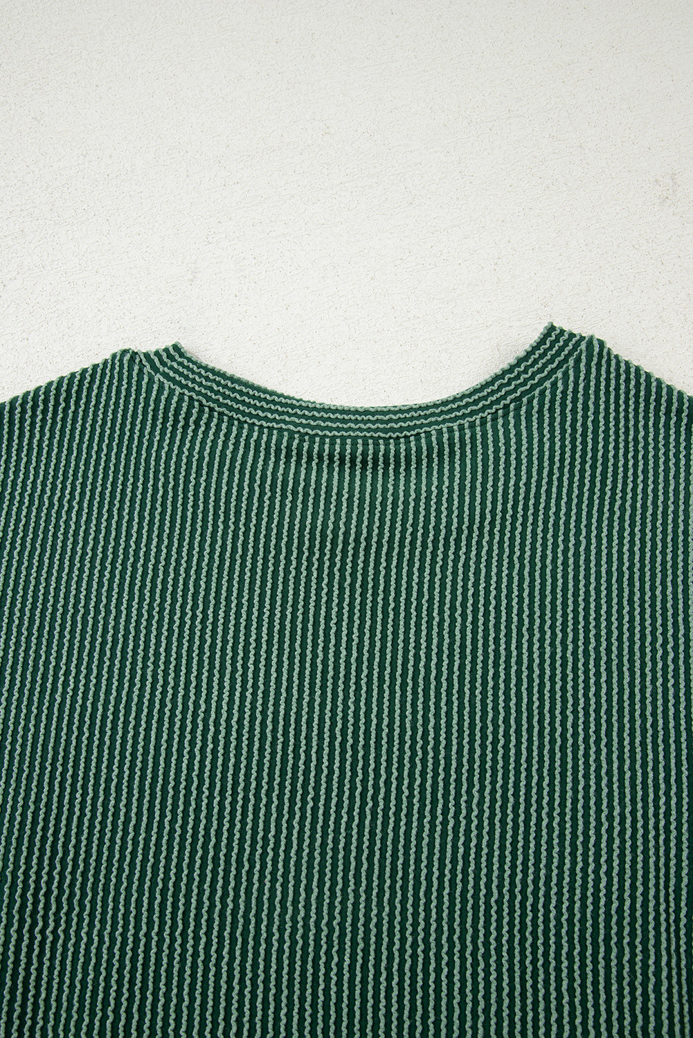 Twisted Rib Outlined Merry Letter Graphic Loose Long Sleeve Top