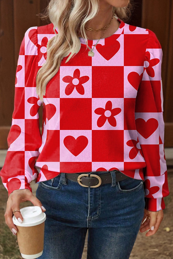Red Heart Festive Valentine Blouse
