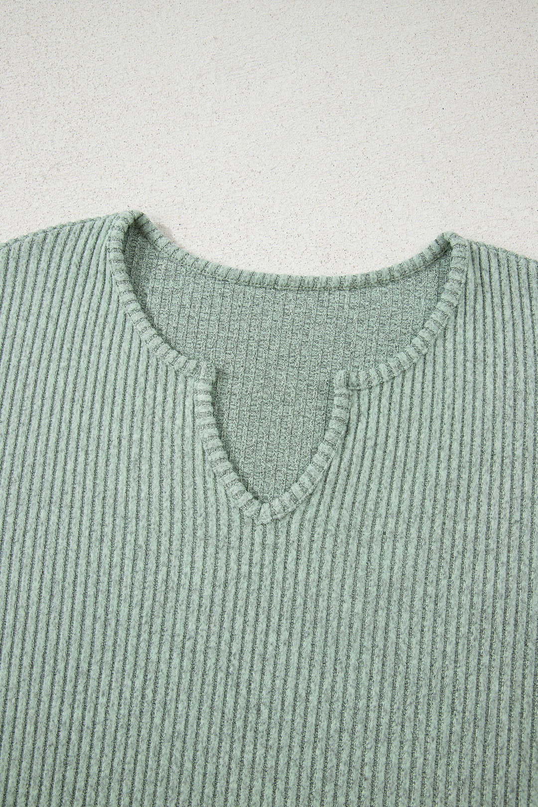 Ribbed Notched Neck Knit Long Sleeve Leggings Two Pieces Lounge Set