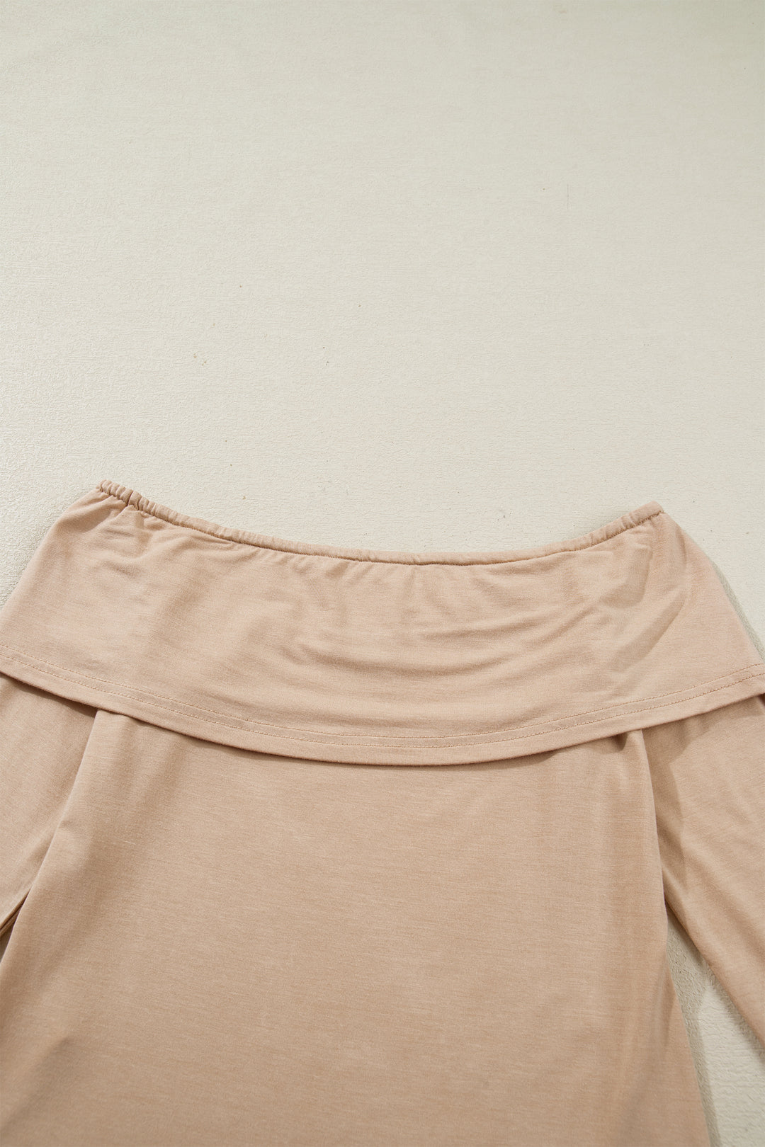 Foldover Off Shoulder Long Sleeve Slim Top