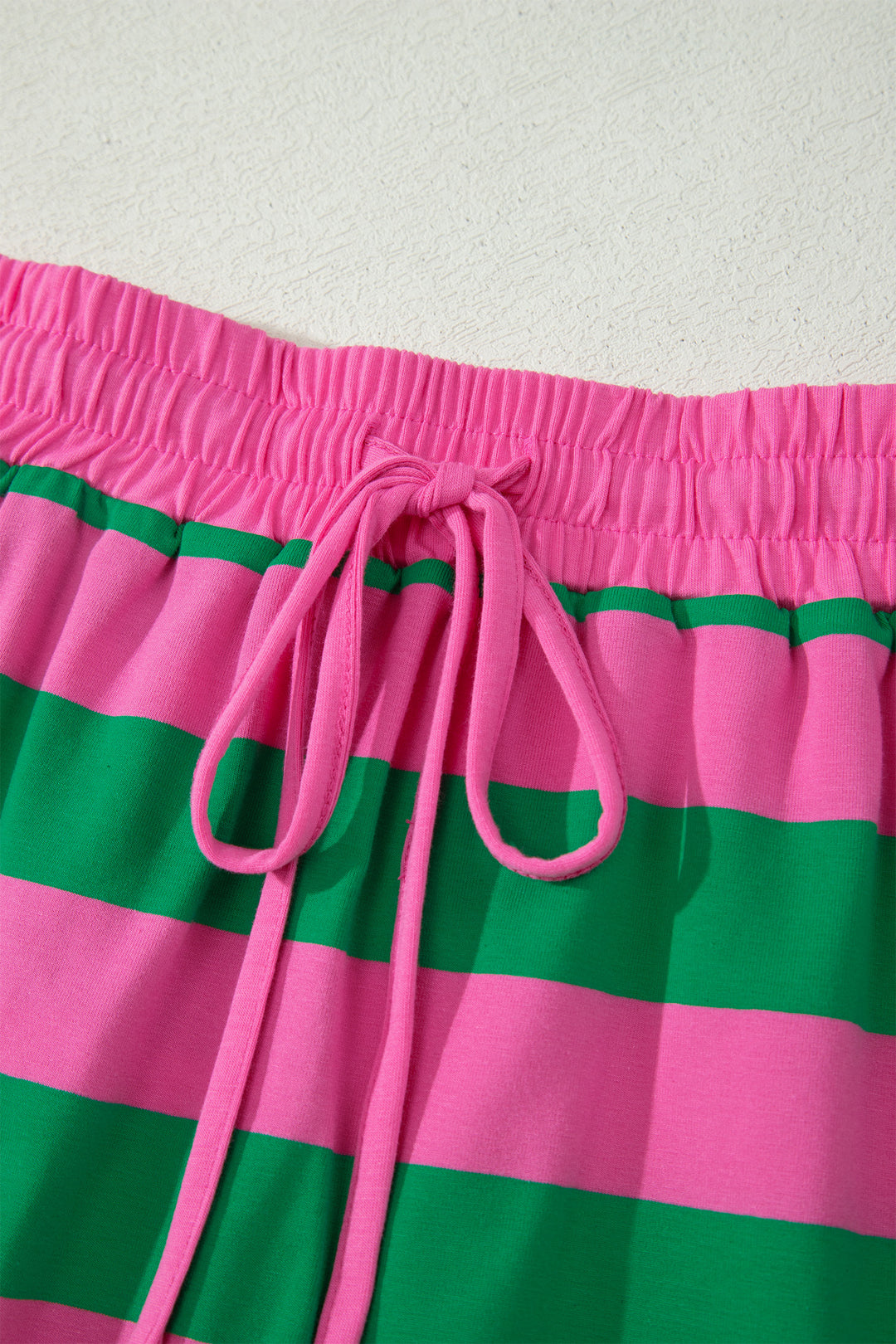 Stripe Dolman Tee Drawstring Skort Athletic 2pcs Set