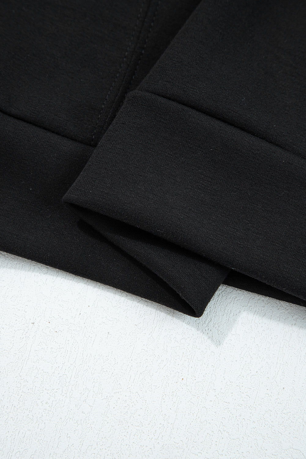 Zip Collar Long Sleeve Top Drawstring Pants Set