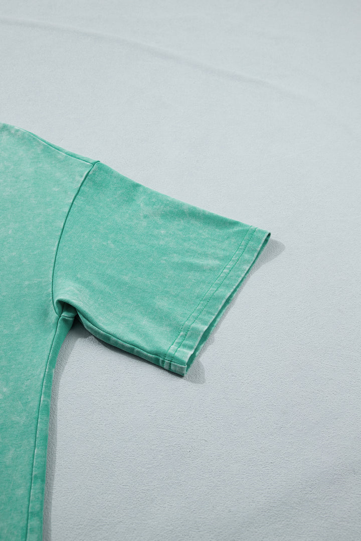 Solid Color Cotton Mineral Washed Oversize Tee
