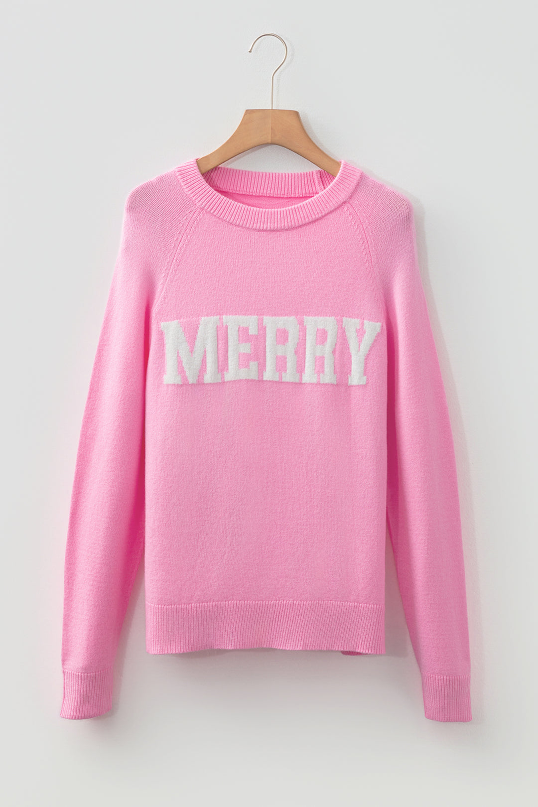 MERRY Letter Pattern Christmas Raglan Sleeve Sweater