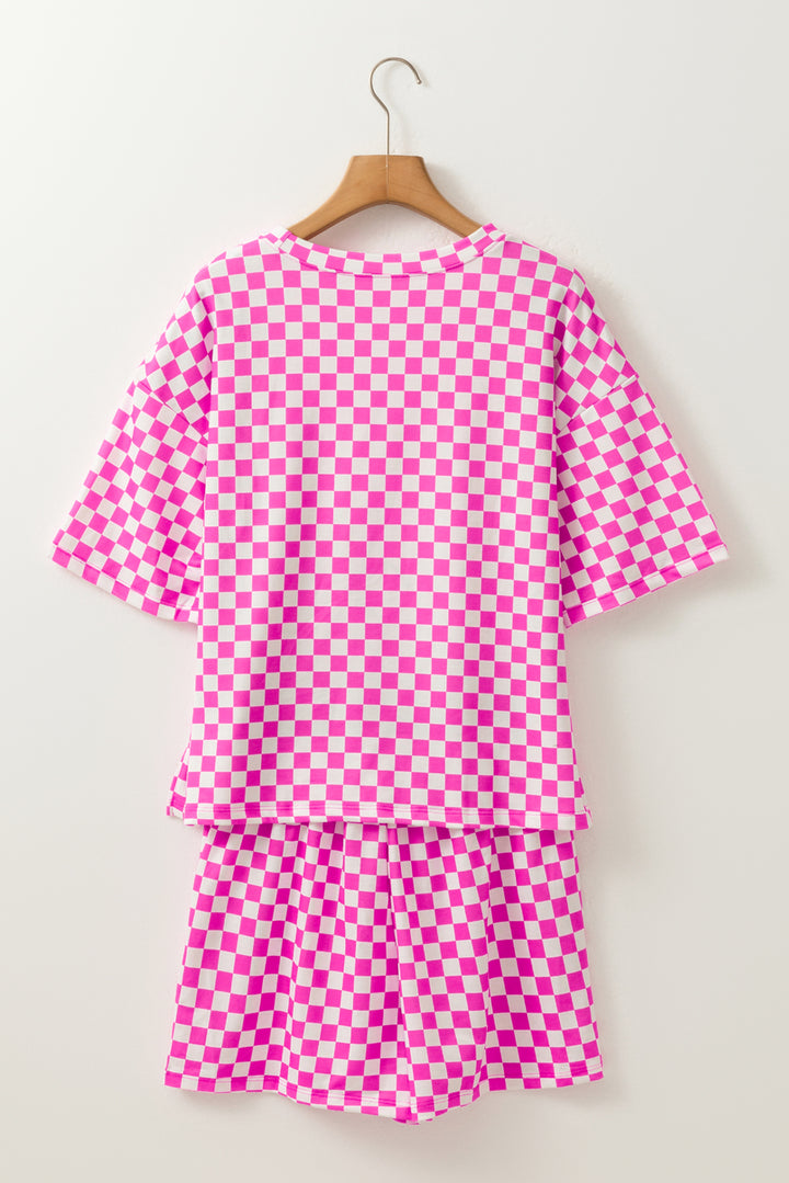 Checkered Top and Short Casual 2pcs Set