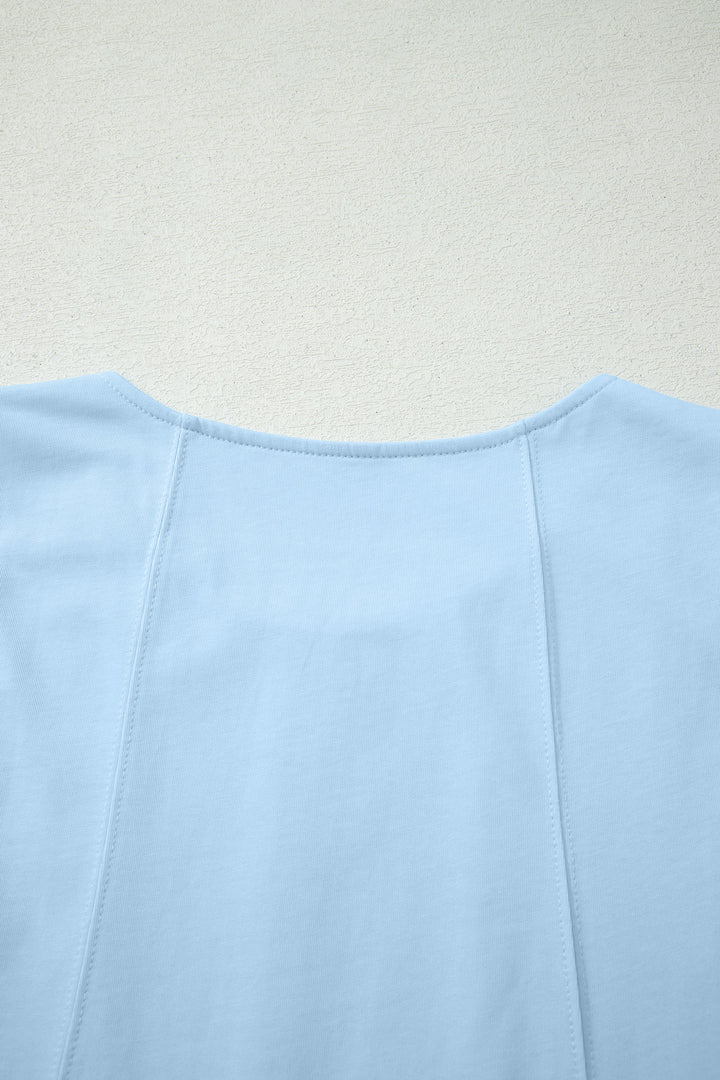 Stitched Detail Loose Tank Top Cotton 2pcs Short Set