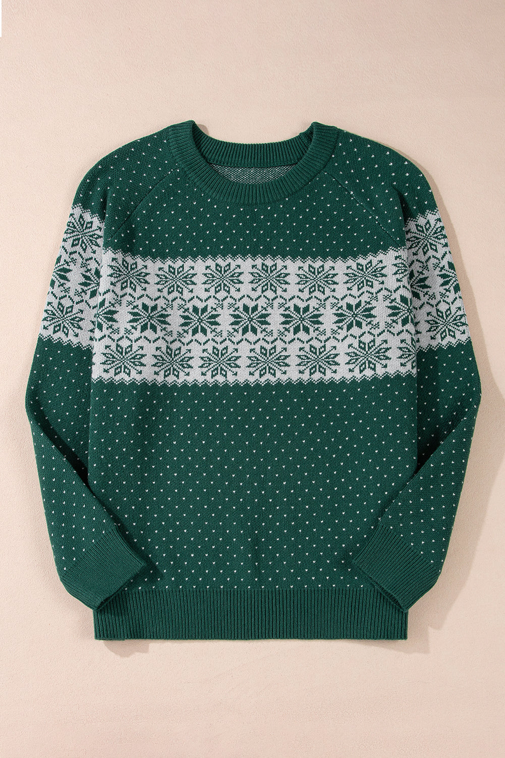 Holiday Sweater Green Snowflake Sweater Green Christmas