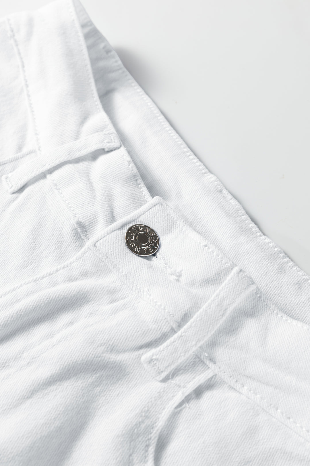 White Bow Knot Side Detail Straight Leg Loose Jeans