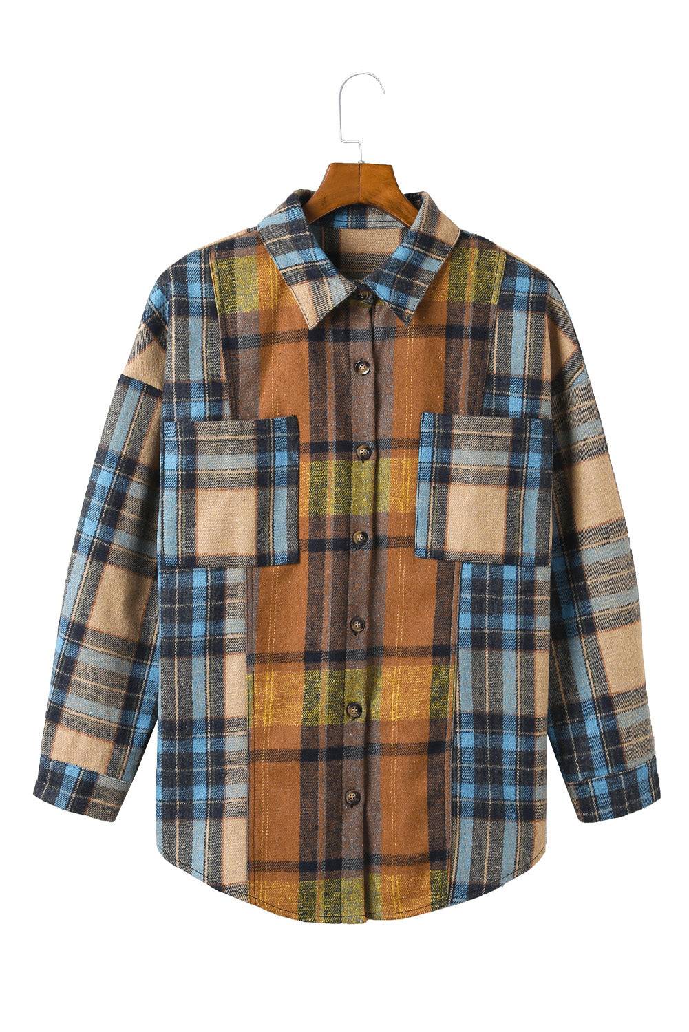 a boy's jacket with a plaid pattern