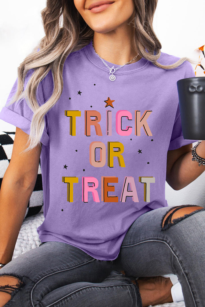 Wisteria TRICK OR TREAT Halloween Fashion Graphic T Shirt