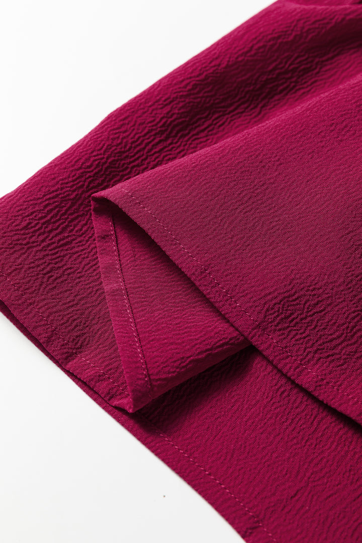 Solid color Long Sleeve Button V Neck Tiered Maxi Dress