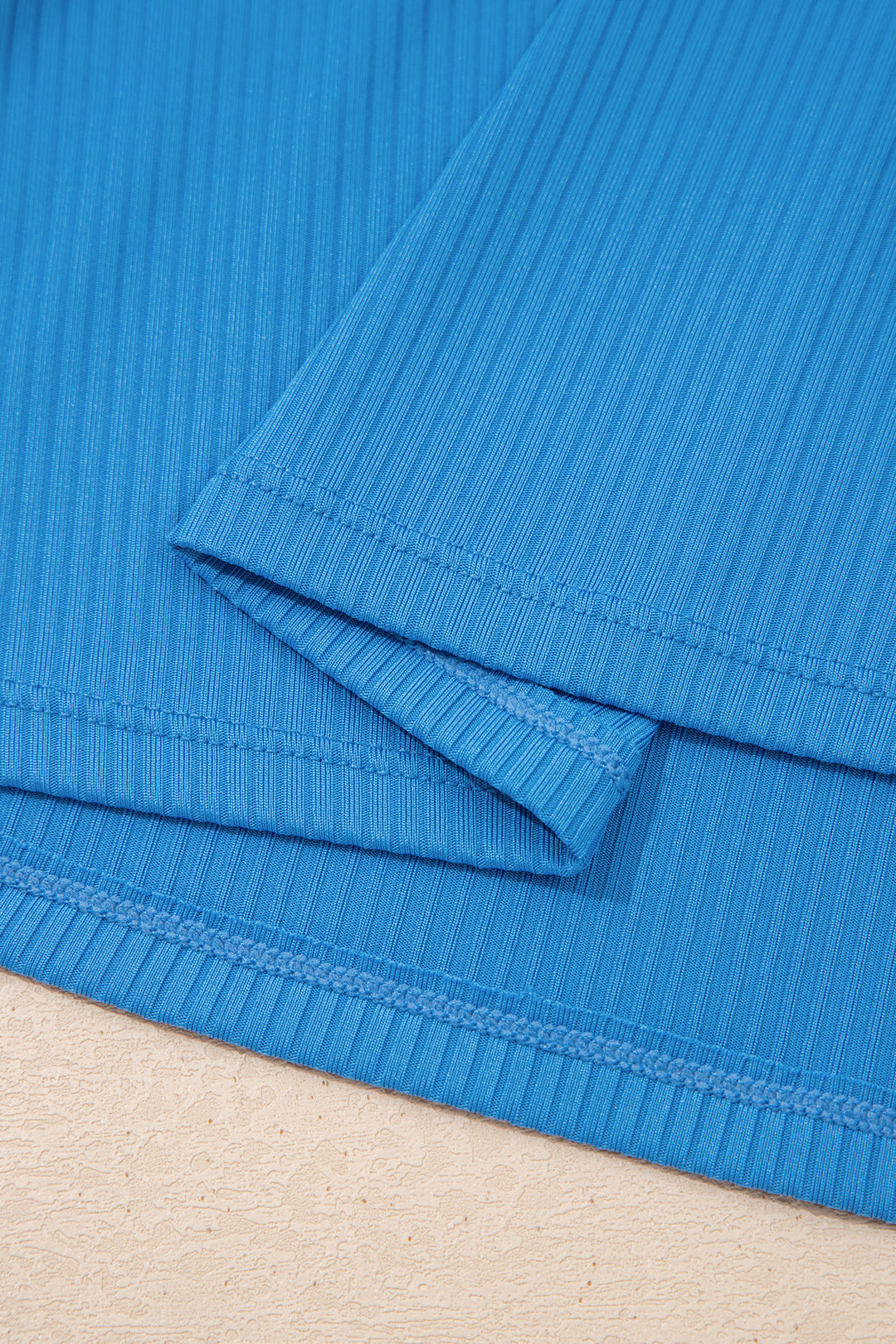 Color Block Edge Ribbed Pocketed Lined Swim Dress