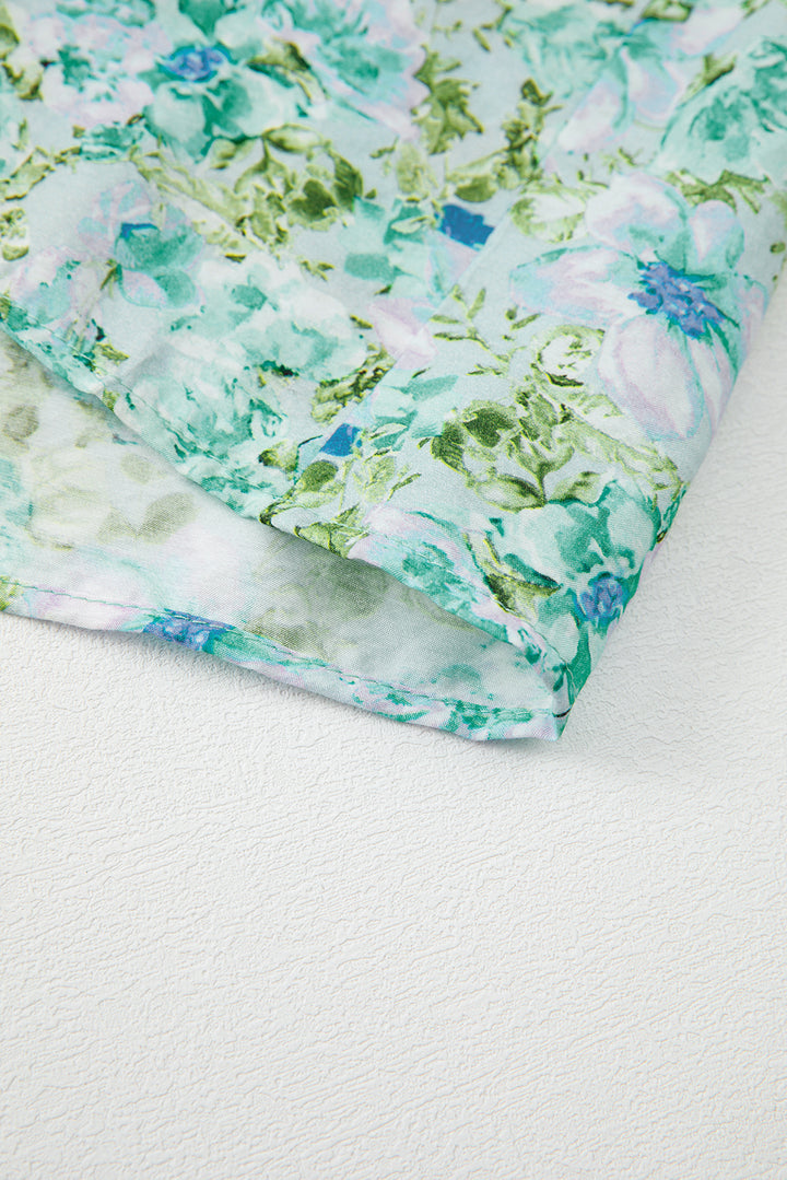 Green Floral Lace Tied Strap Empire Waist Maxi Dress