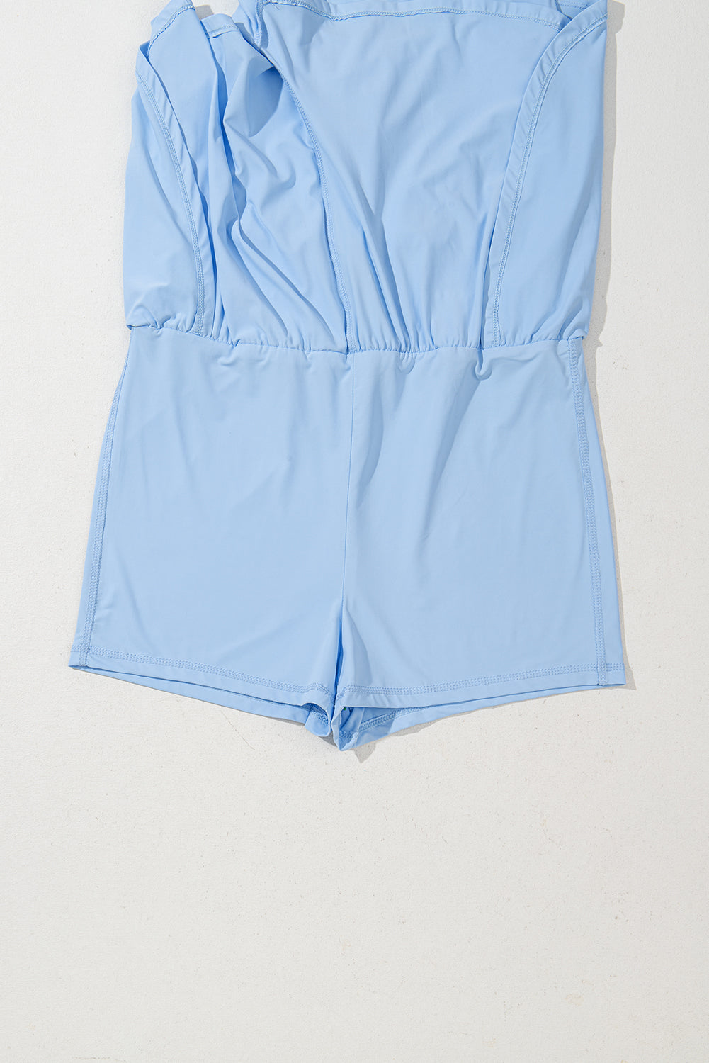Myosotis Plain Sleeveless Loop Drawstring Cinched Waist Romper