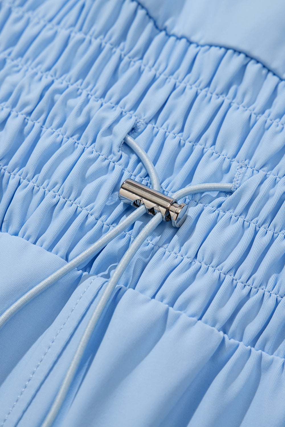 Myosotis Plain Sleeveless Loop Drawstring Cinched Waist Romper