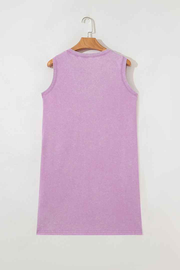 Mineral Wash Tank Mini Dress with Pockets