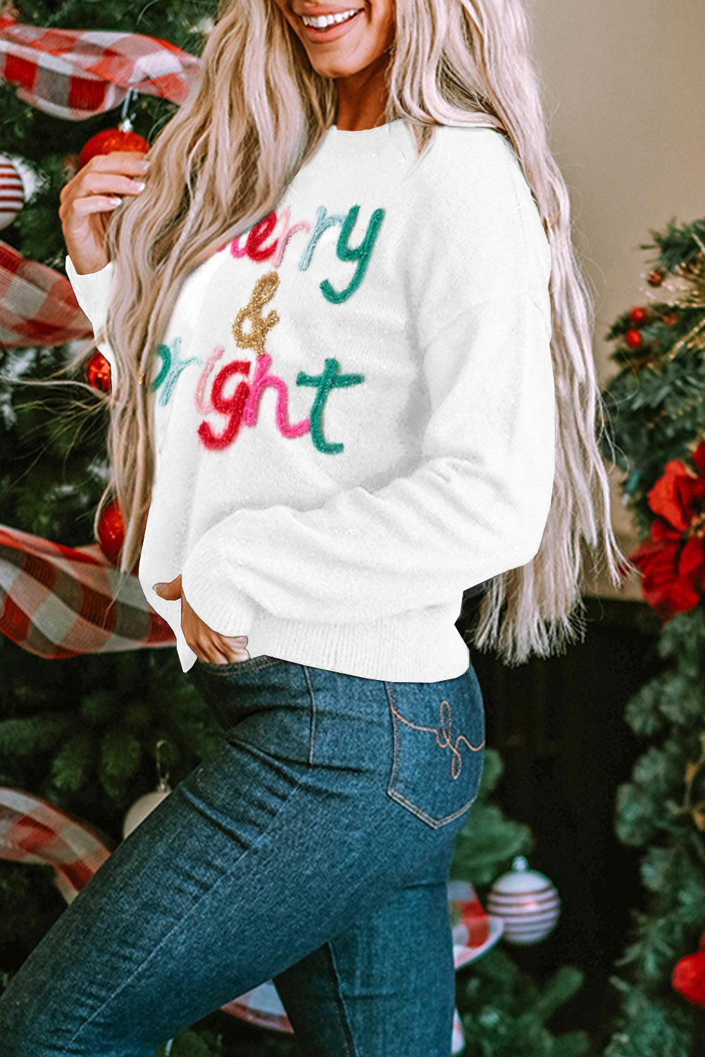 Holly Jolly Round Neck Casual Sweater
