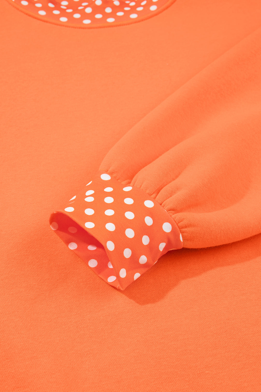 Colorblock Polka Dot Contrast Trim Oversized Sweatshirt