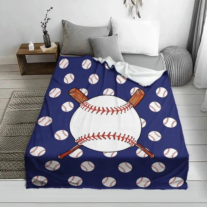 Softball Throw Blanket Soft Lightweight Baseball Texture