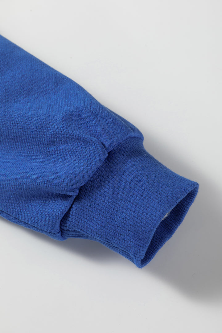 Varsity Stripe Detail Drop Shoulder Pullover Mini Skirt Set