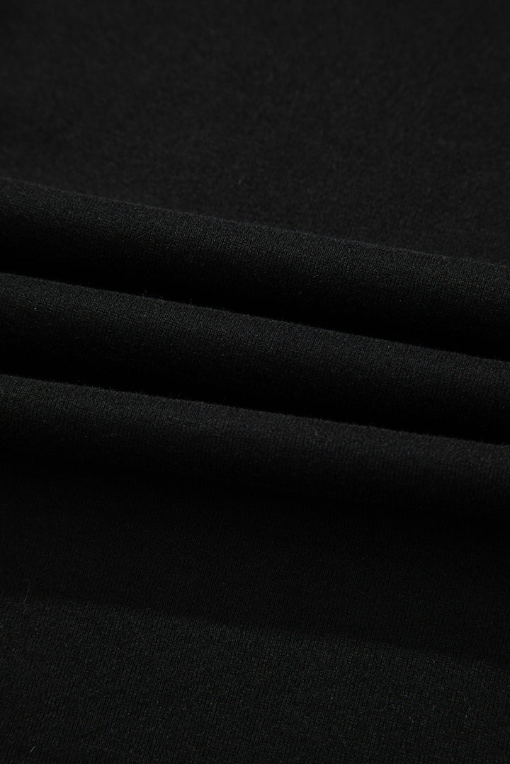 Black 3 Pcs Crop Tank Top Shorts with Cardigan Lounge Set