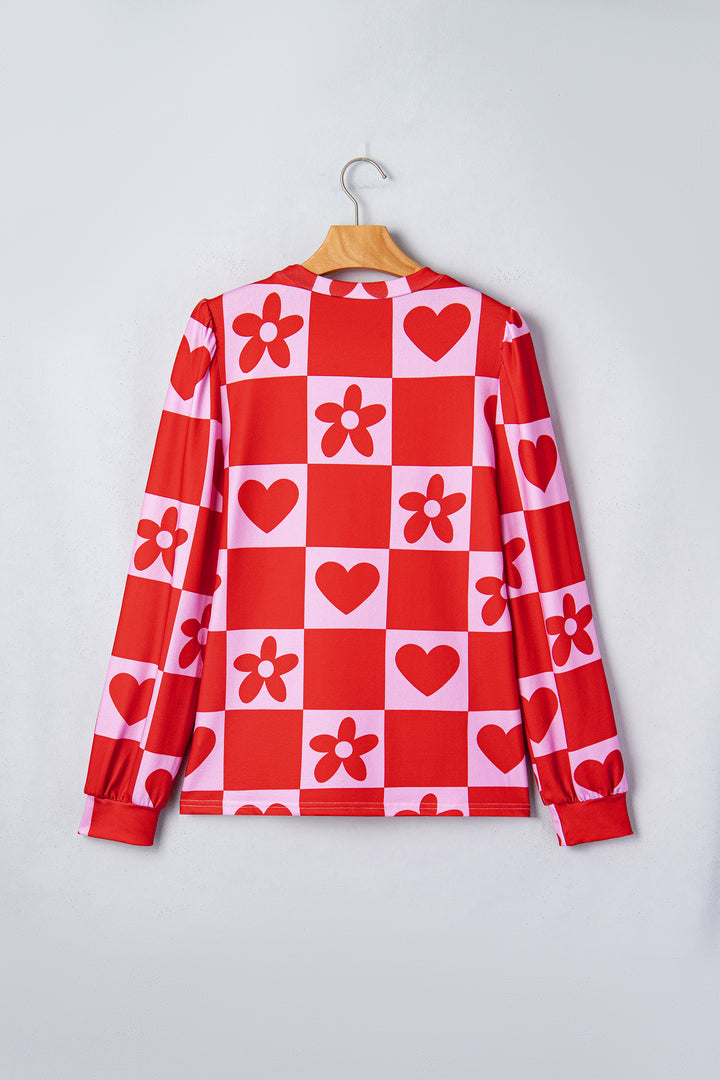 Red Heart Festive Valentine Blouse