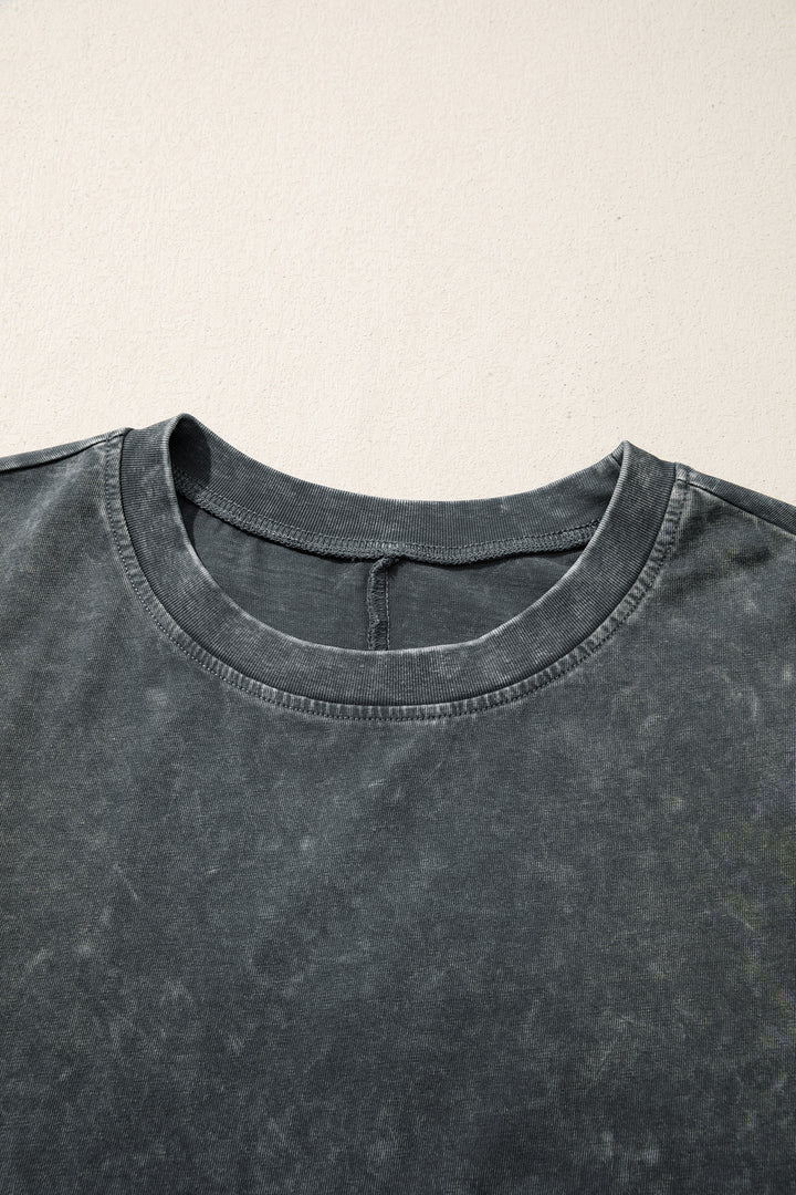 Solid Color Cotton Mineral Washed Oversize Tee