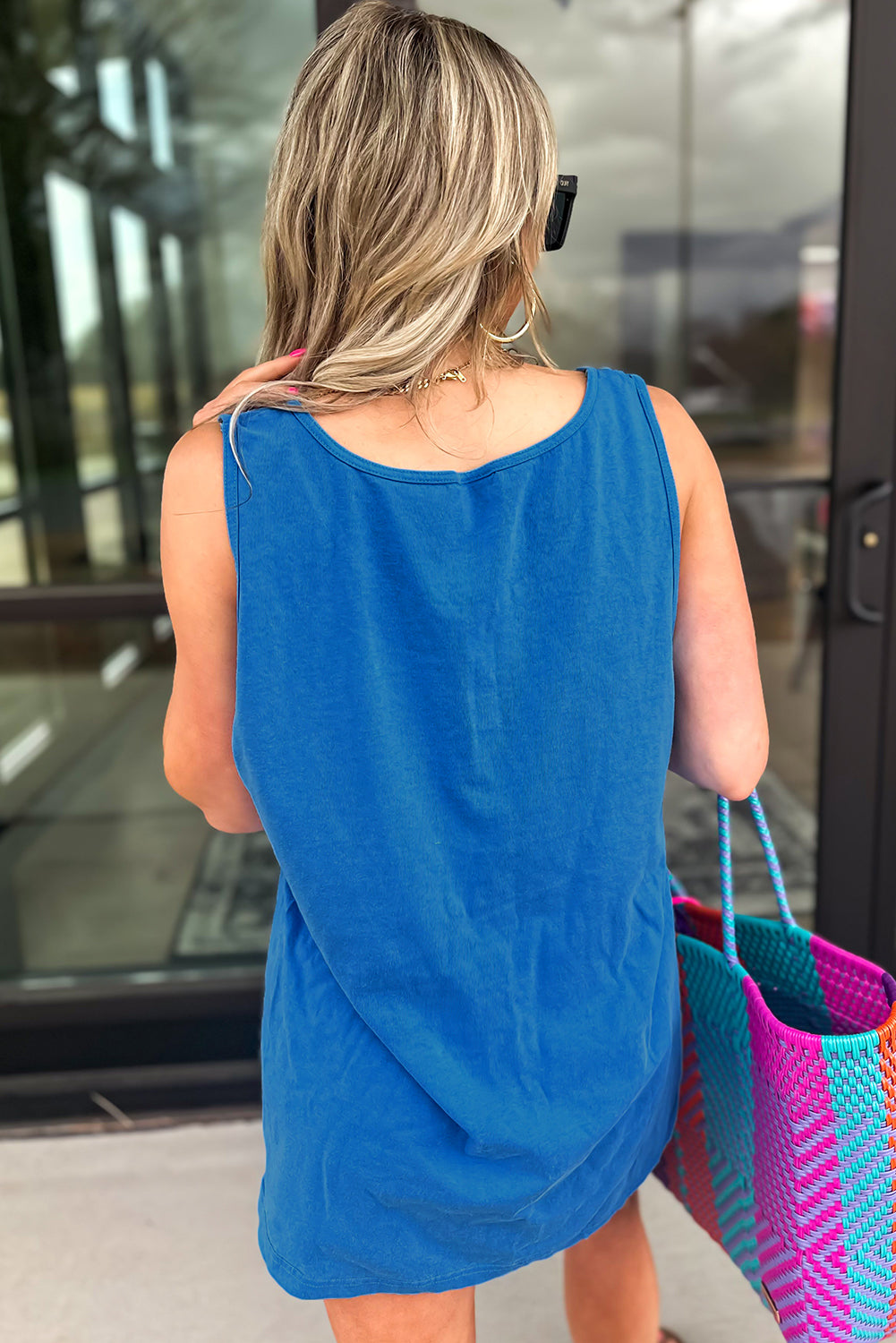 Sachet Pink Butterfly Graphic Summer Tank Top