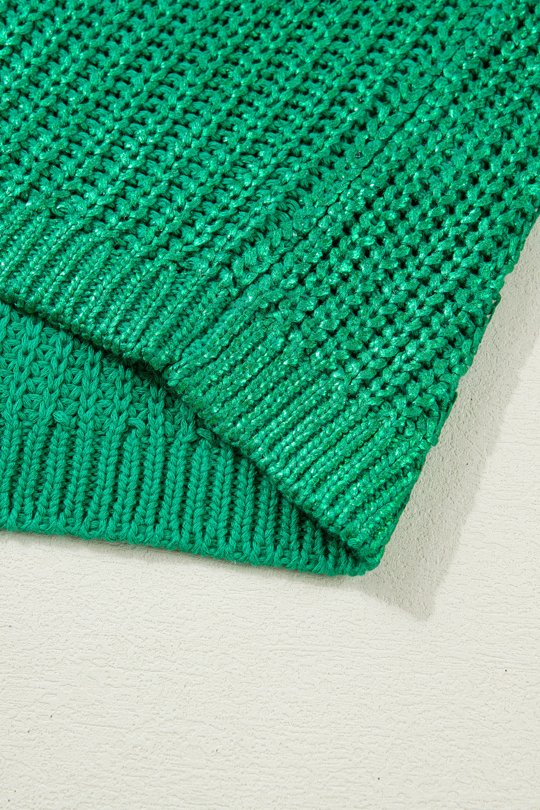 Solid Color Knit High Neck Short Sleeve Sweater