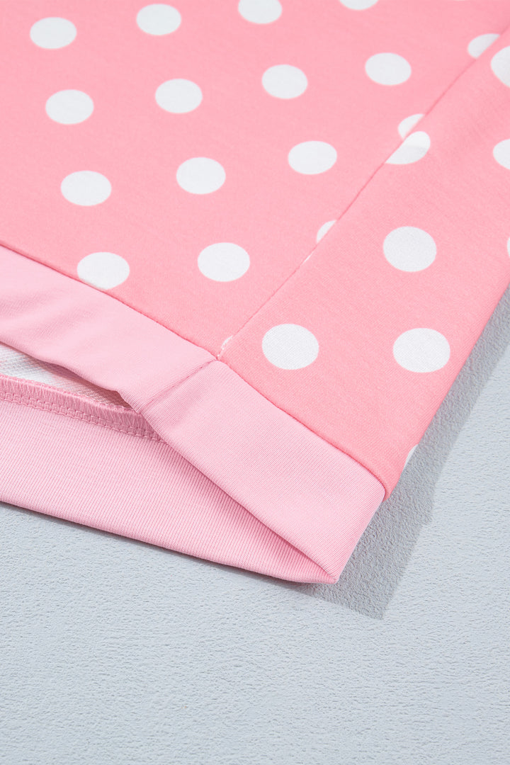 Polka Dot Oversized Top Drawstring Short Set
