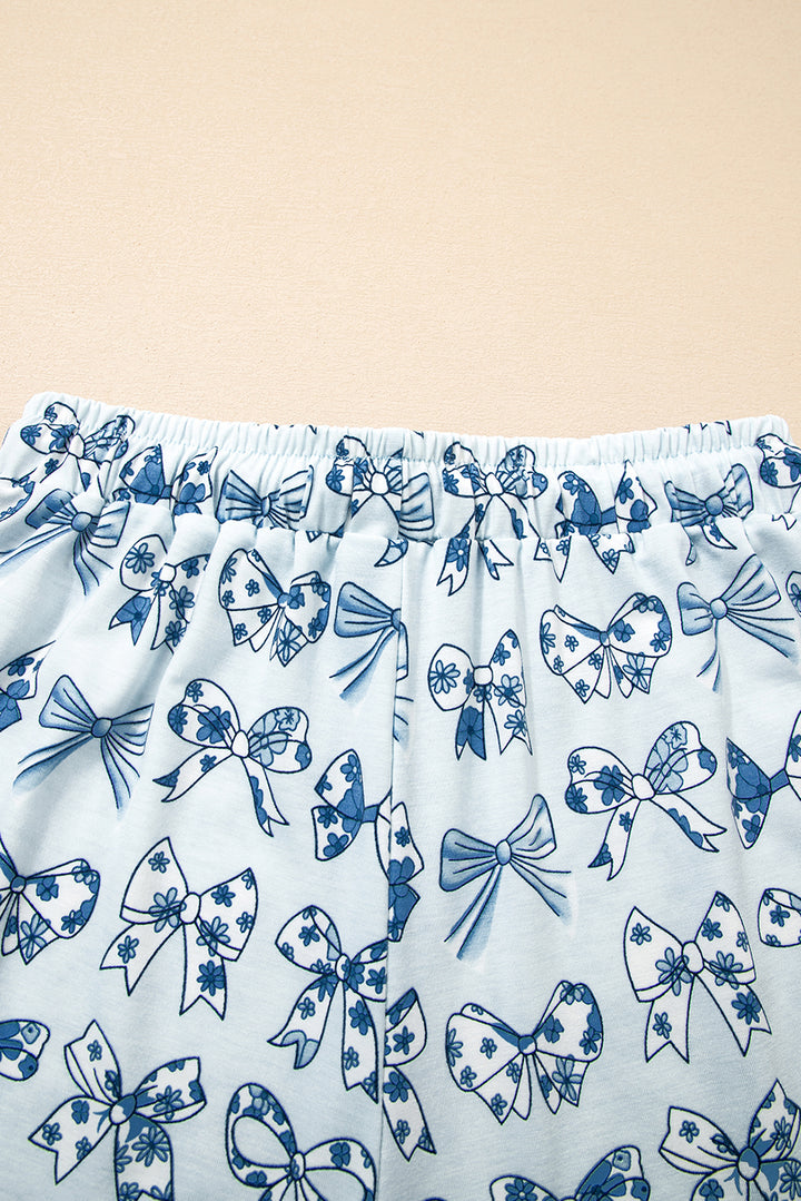 Bow Print Short Pajama Set