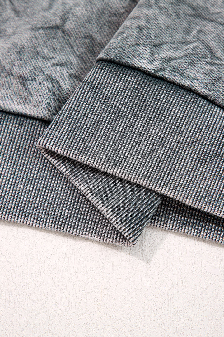 saved by grace Letter Embroidery Mineral Wash Loose Sweatshirt