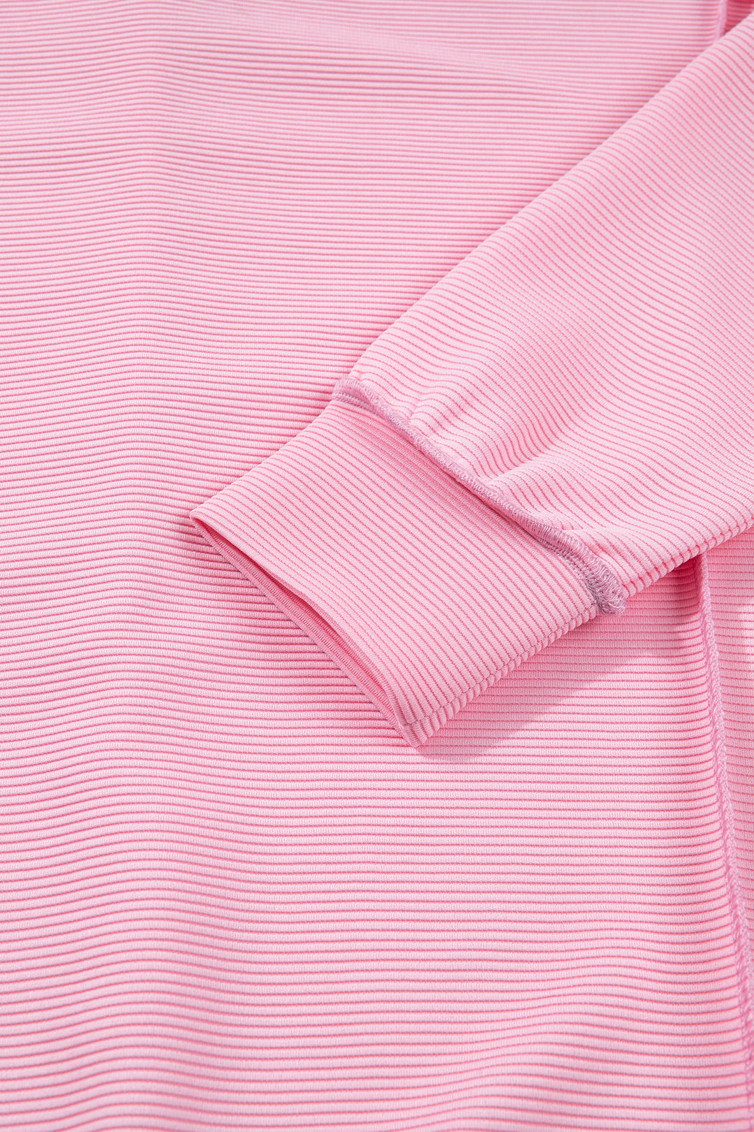 Pink Horizontal Ribbed Exposed Seam Detail Drop Shoulder Baggy Pullover