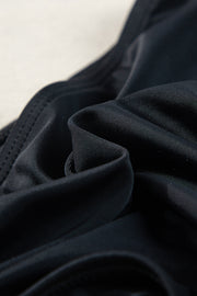 a close up view of a black shirt