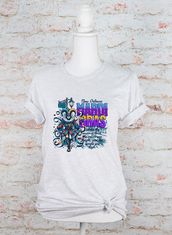 Mardi Gras New Orleans Graphic Short Sleeve Tee