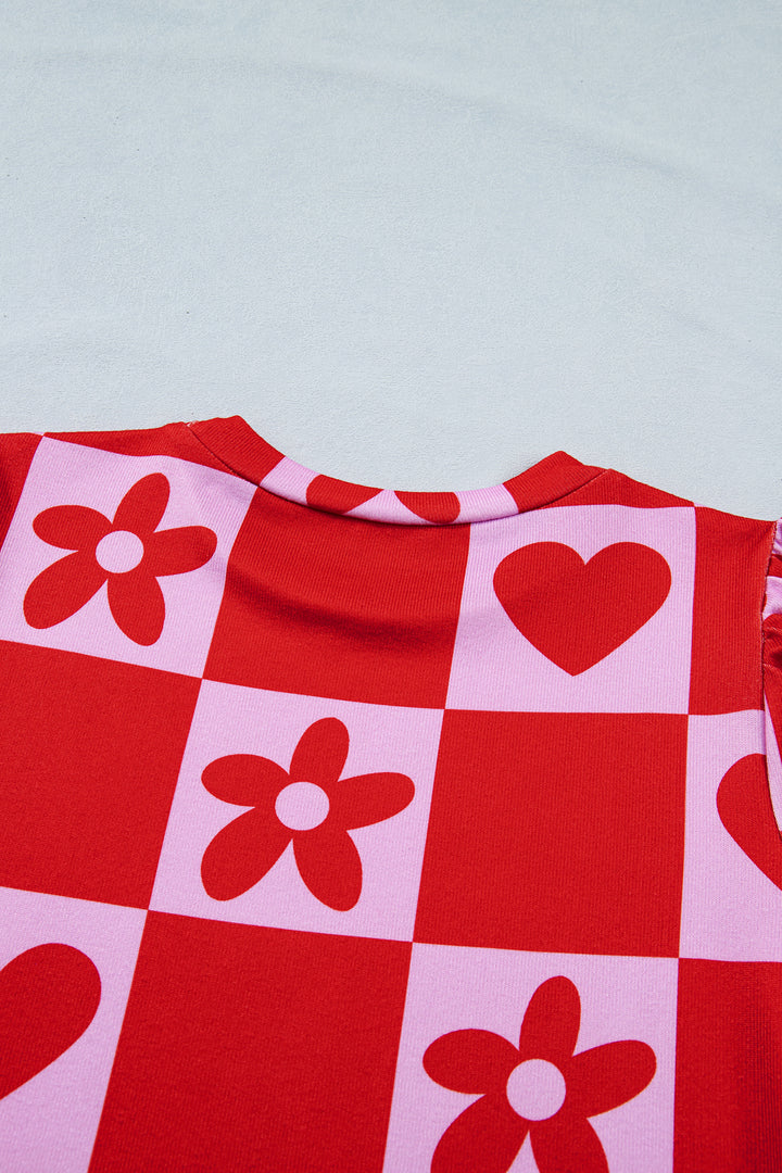 Red Heart Festive Valentine Blouse
