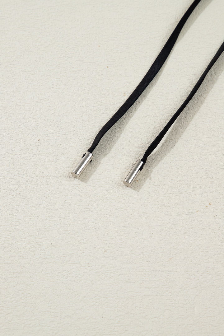 Black Flounced Bracelet Sleeve V Neck Tiered Maxi Dress