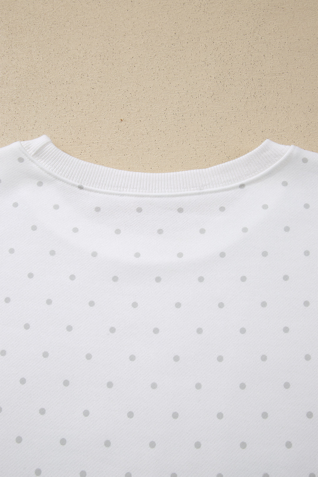 White Polka Dot Print Side Stripe Detail Casual Sweatshirt 2pcs Short Set