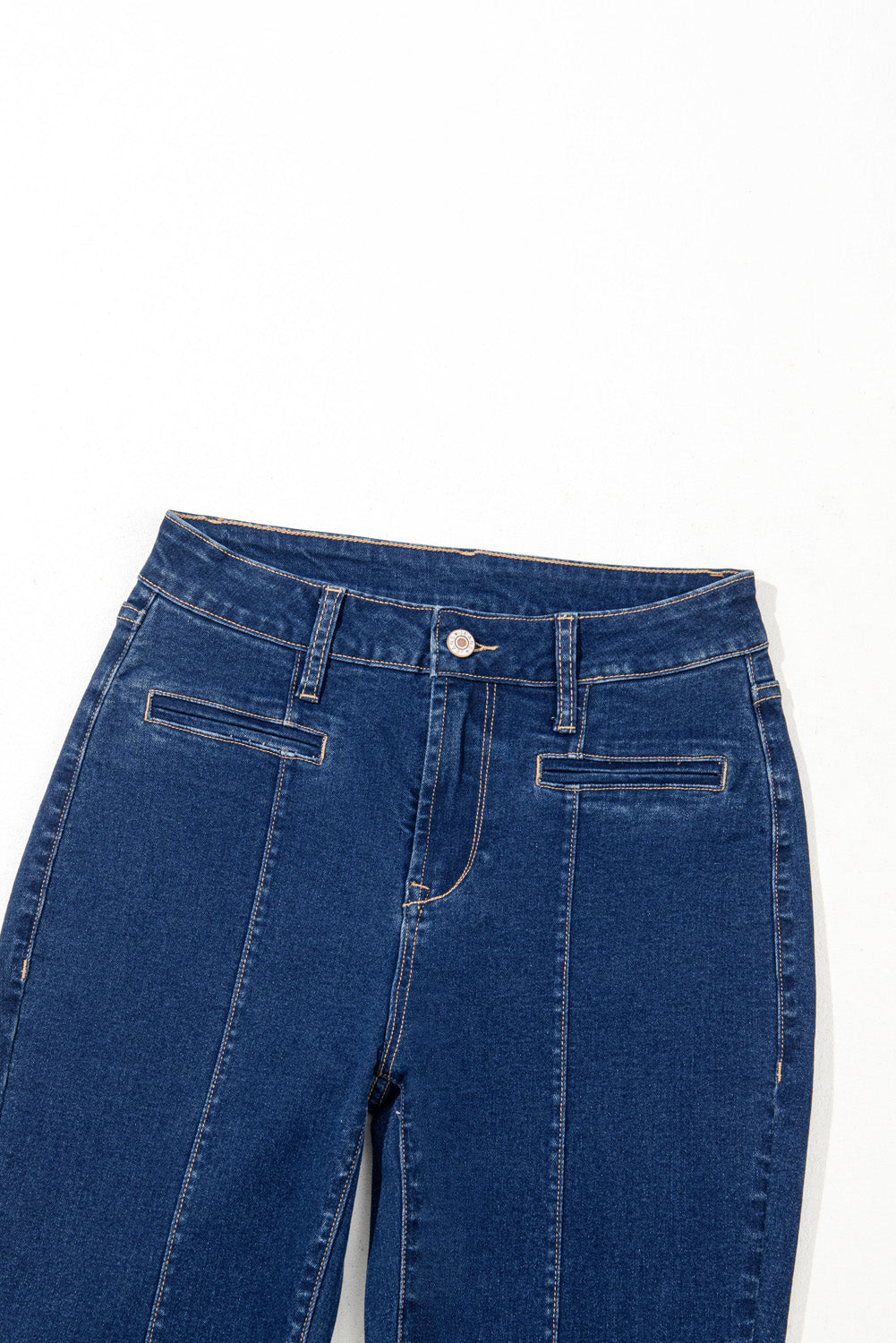 Sail Blue Center Seam Deep Wash Straight Jeans