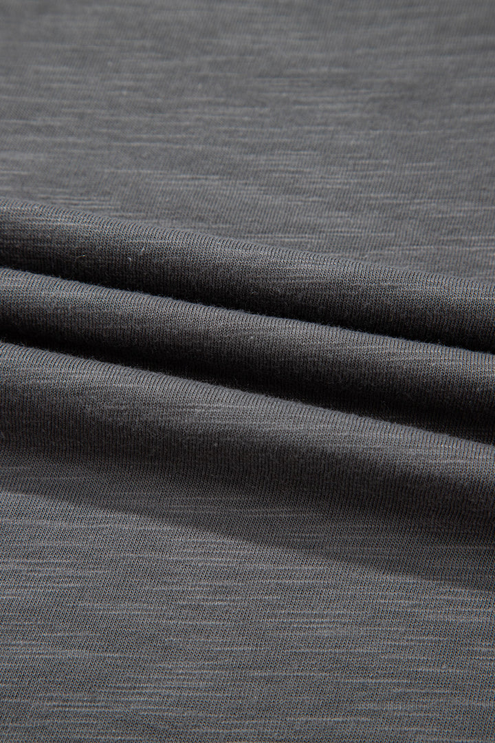 Dark Grey Double Ruffled Short Sleeve Plus Size Top