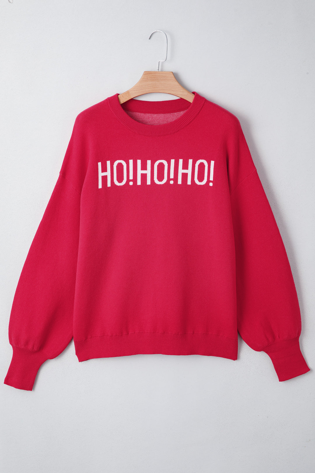 Blackish Green HO HO HO MERRY CHRISTMAS Drop Shoulder Loose Sweater