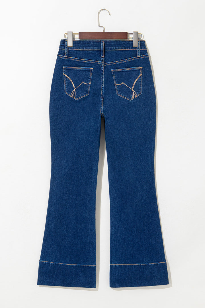 Sail Blue Center Seam Deep Wash Straight Jeans