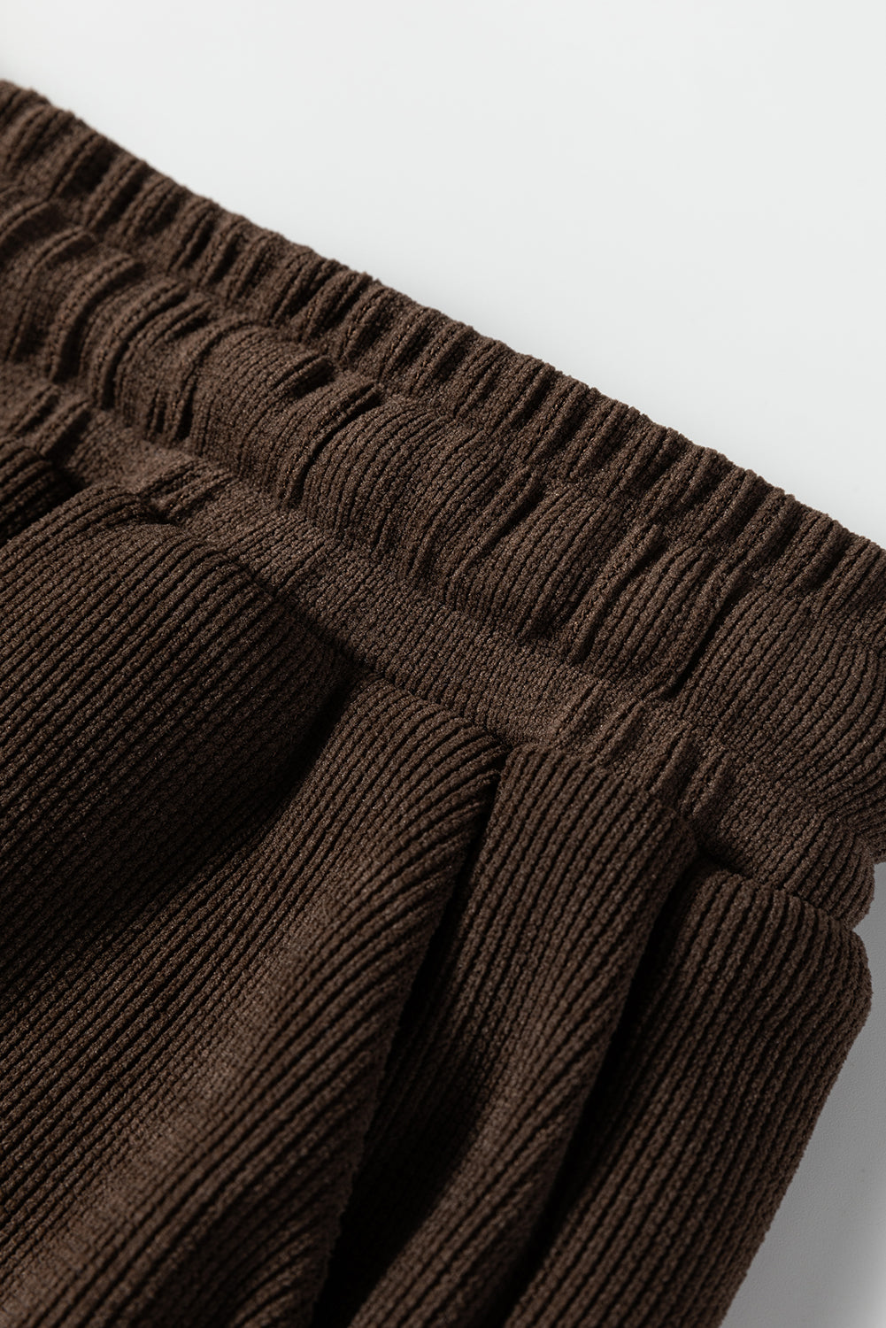 Solid Color Textured Knit Drop Shoulder Pullover Drawstring Shorts Set