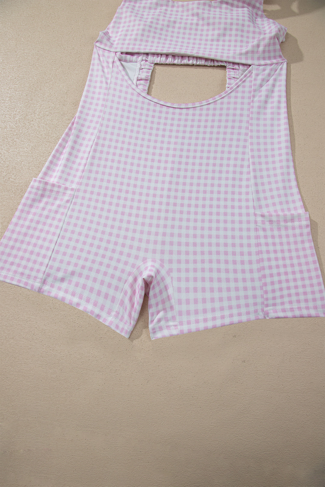 Two Piece Gingham Contrast Patchwork Loose Mini Dress