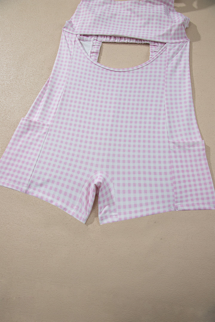 Two Piece Gingham Contrast Patchwork Loose Mini Dress