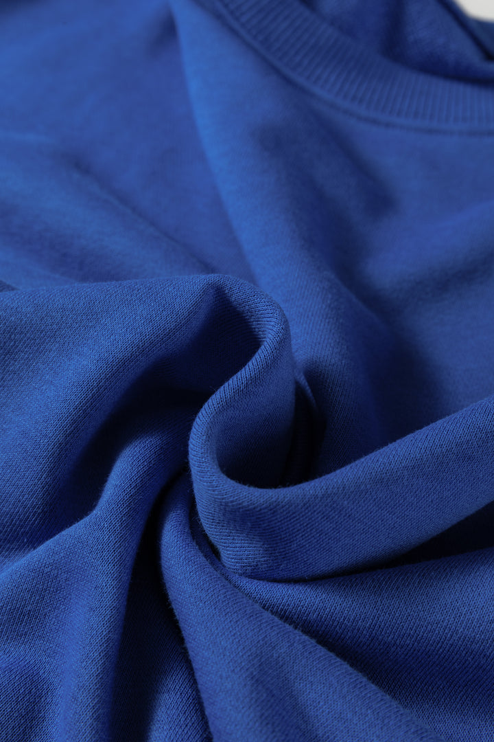 Varsity Stripe Detail Drop Shoulder Pullover Mini Skirt Set