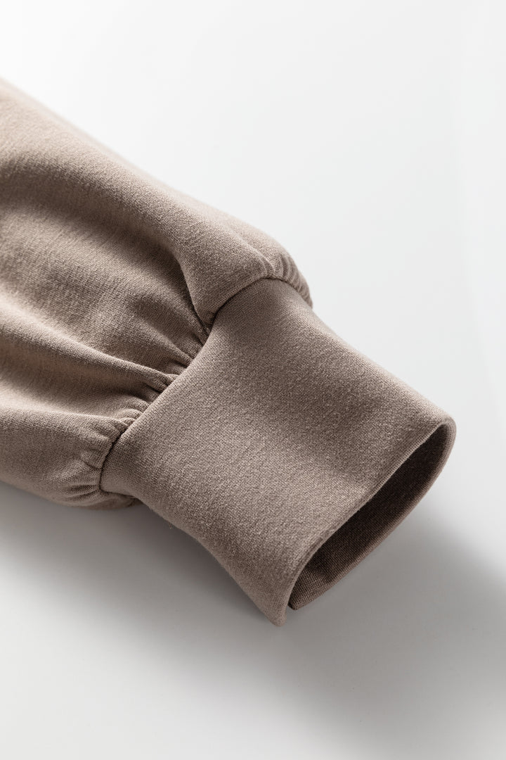 Zip Collar Long Sleeve Top Drawstring Pants Set