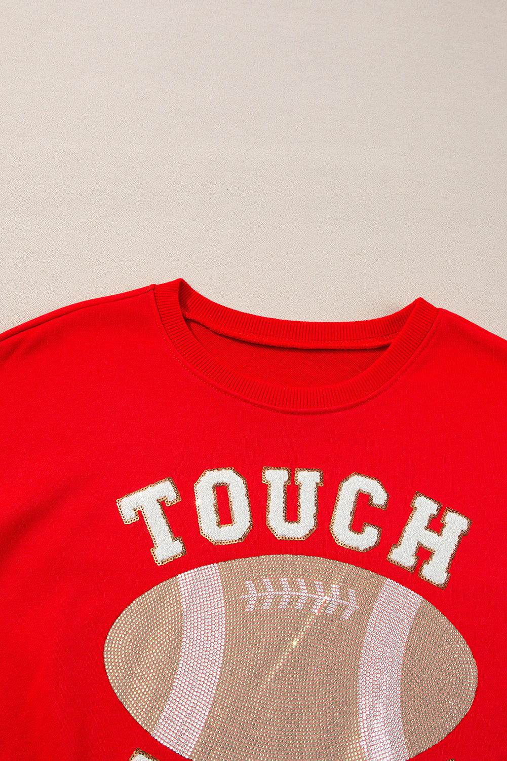 TOUCH DOWN Football Graphic Pullover Sweatshirt