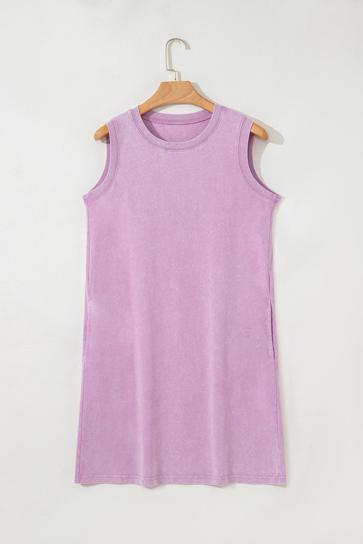 Mineral Wash Tank Mini Dress with Pockets