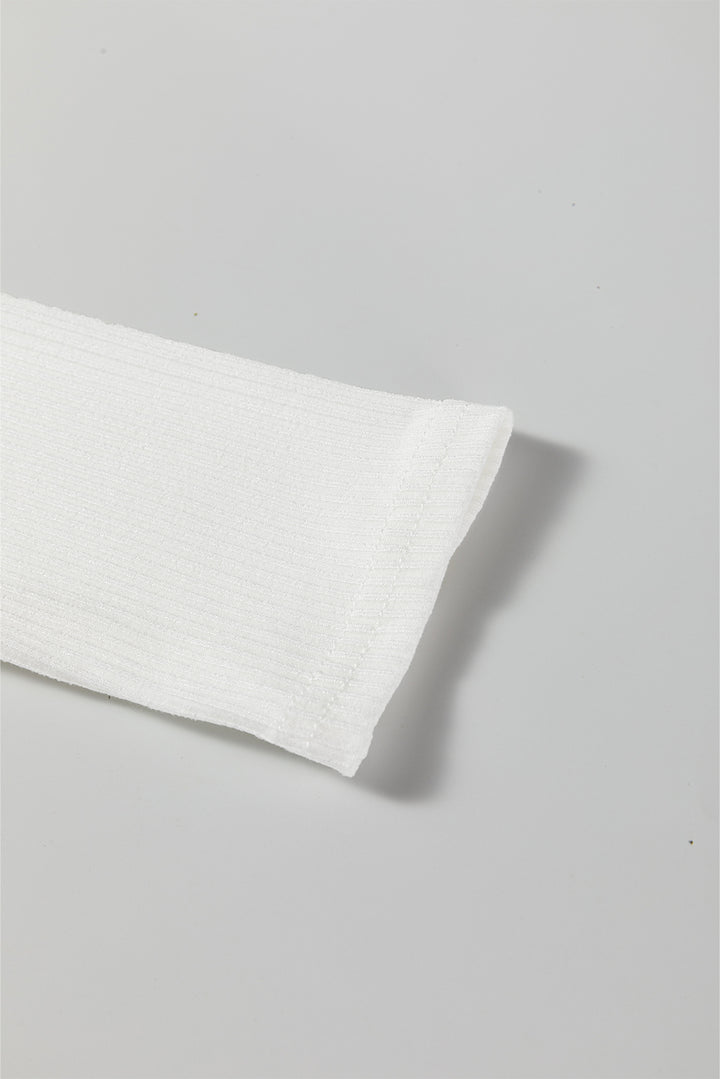 Ribbed Long Sleeve Crew Neck Solid Color Bodysuit